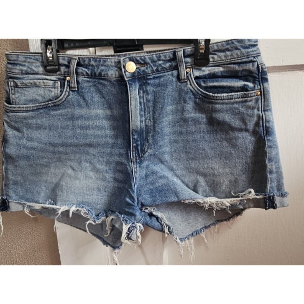 KUT from the kloths JANE HIGH RISE short frayed‎ hem woman 12 stretchy